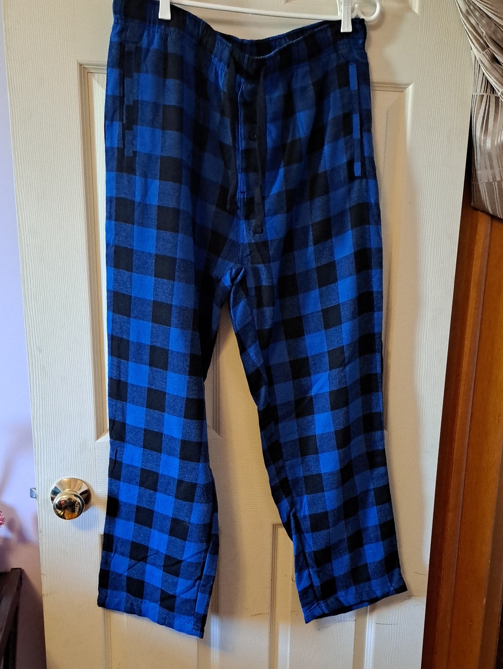 Men's Bluenotes Blue and Black Check Plaid Lounge Pants NWT